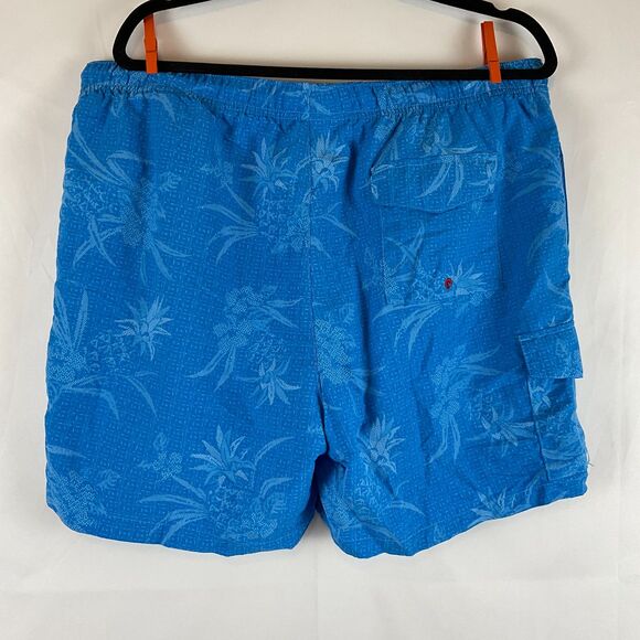 Tommy Bahama Swim Trunks Men's XL Blue Floral Pattern Drawstring Waist Pockets - Picture 4 of 10